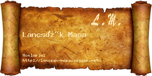 Lancsák Masa névjegykártya